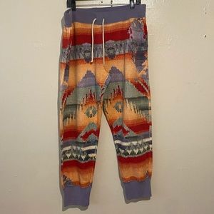 Polo Ralph Lauren AZTEC SOUTHWESTERN FLEECE Athletic Sweat Pants Sz S L